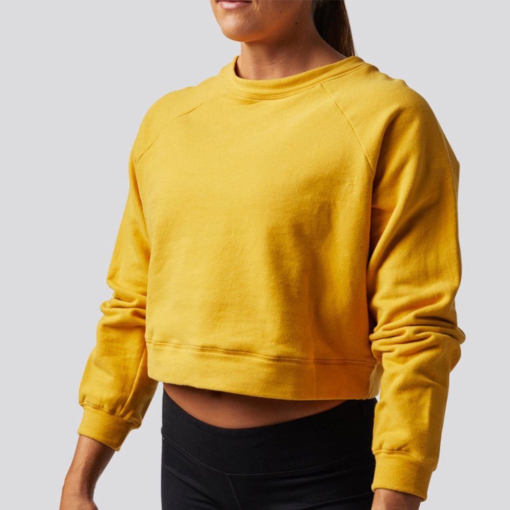 Born‎ Primitive Cropped Crew  Sweatshirt -Mustard/Medium NWT